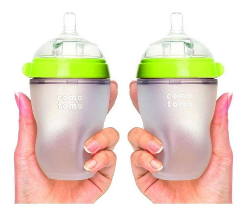 Kit De 2 Botellas Verdes Comotomo De 250 Ml Verde