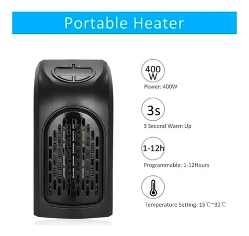 Pack X2 Calefactor Halogeno Portatil De Bajo Consumo 400w
