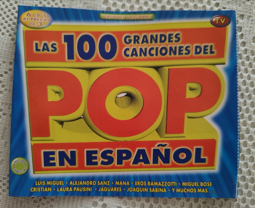 Las 100 Grandes Canciones Del Pop 6 Cd's Luis Miguel Y Más Estándar (Usado)