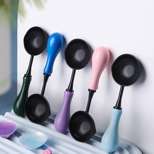 Elegante Juego De Cucharas De Cera Con Mango De Madera Para