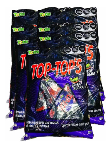 Top-tops Totopos Totis Salsa Negra  70 Pz 52 G C/u