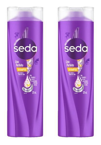  Shampoo Seda 325ml Liso Perfeito-kit C/2un