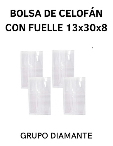 Bolsa De Celofán Con Fuelle De 2 Kg, 13x30x8 C/1000