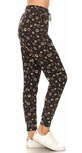 Jgax-s798-1x Frisky Paws Print Jogger Pantalones W / Jwgry