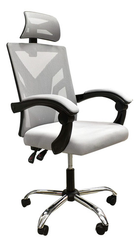 Silla de escritorio Lumax Clyde ergonómica  gris con tapizado de poliéster