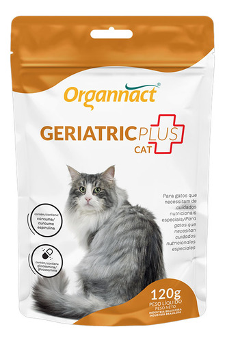 Geriatric Plus Cat Organnact 120 Gramas Para Gatos Idosos