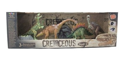 Dinosaurios Cretaceous T-rex 4 Figuras Playset 9 En Caja