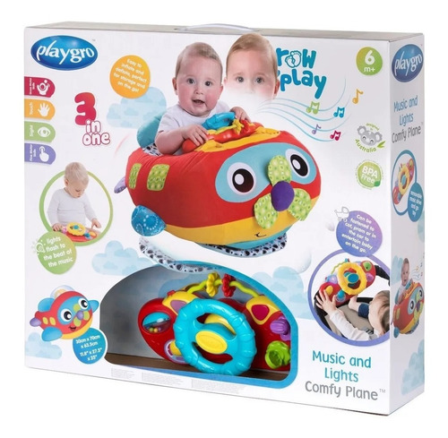 Imagen 6 de 8 de Gimansio 3 En 1 Bebe Playgro Comfy Car Y Comfy Plane Edu