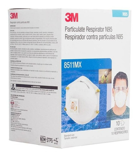 Mascarilla / Cubre Bocas N95 8511mx (caja 10 Pizeas)