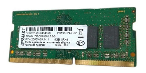 Imagem 1 de 1 de Memória Ram Color Verde 8gb 1x8gb Smart Sf4641g8ck8iehlsbg