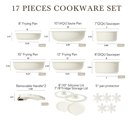 Juego De Utensilios De Cocina Carote, 17 Piezas, Antiadheren