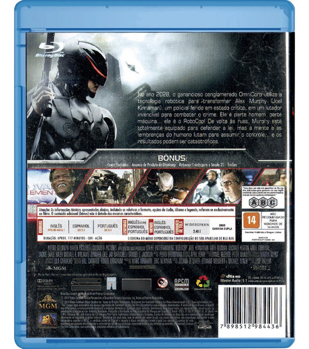 Blu-ray Robocop - Remake - Original Novo Lacrado