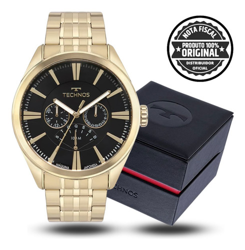 Relógio Technos Grandtech Masculino Dourado 10atm