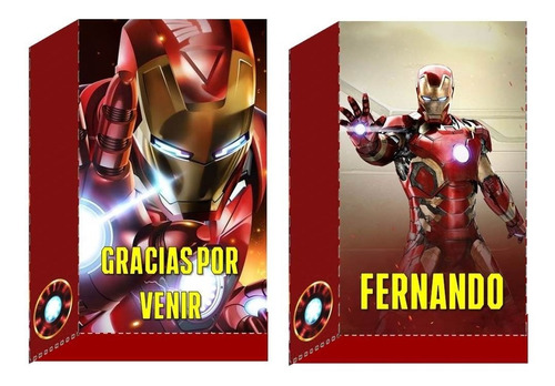 10 Bolsitas Golosineras Cierra Sticker Iron Man Vengadores