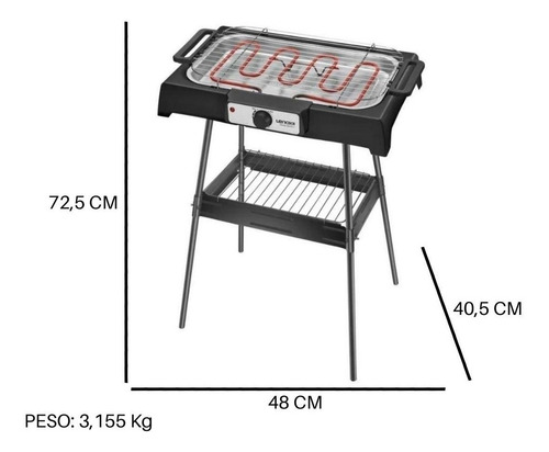 Churrasqueira Elétrica Lenoxx Pch147 110v Preta/inox