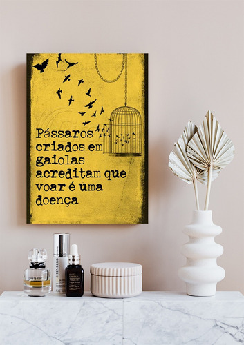 Placa Decorativa Gaiolas Com Fita Adesiva