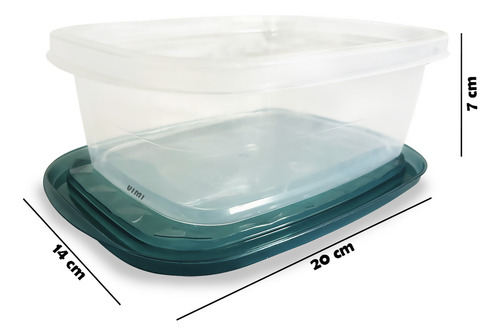Set De 3 Topper Recipiente Contenedor Alimentos 1000ml C/u
