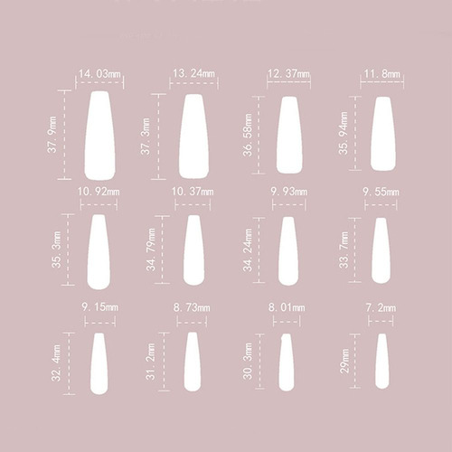 24 Peças De Unhas Postiças, Estilete, Unhas Falsas, Preta, R
