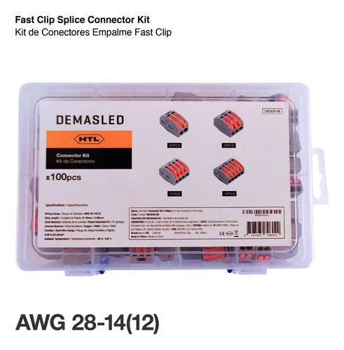 Set 100 Conector Eléctrico Rápido Wago 2 3 4 Y 5 Entrada Mix