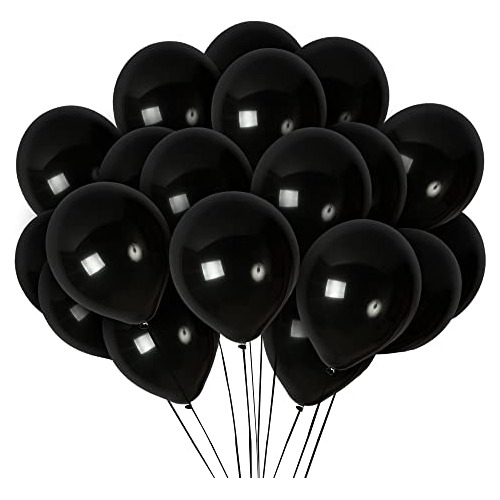 Globos Negros Mate 12  - Pack 100