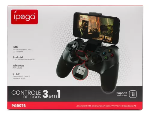 Controle Joystick Ipega 9076 Android Celular iPhone Pc Ps3