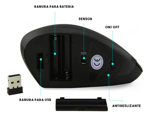 Mouse Ergonómico Vertical Inalambrico
