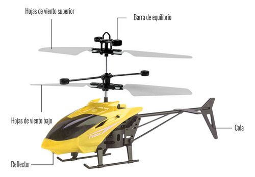 Helicóptero Control Remoto Recargable Niño Juguete Con Led