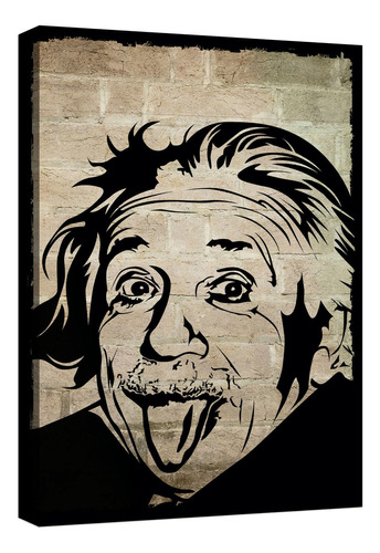 Cuadro Deco Canvas Albert Einstein Graffiti Ilustracion Armazón Natural