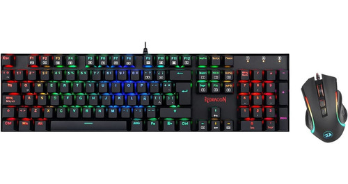 Combo Gamer Teclado Mecánico Mitra + Mouse Griffin Rgb Black