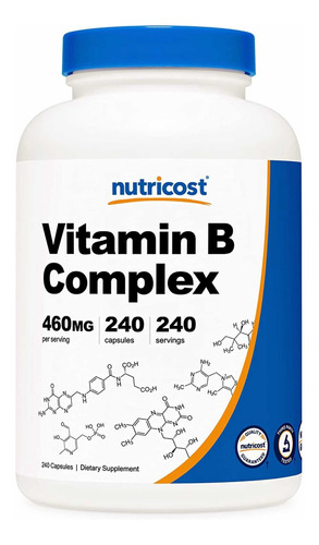 Complejo B 460mg (240 Cápsulas) Nutricost B Complex