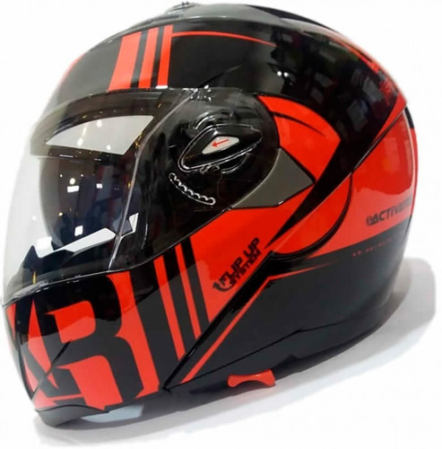 Casco Abatible Ghb Xecuro Negro/rojo Doble Visor Certificado