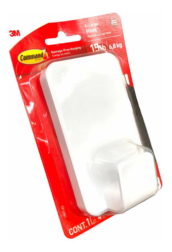 Gancho Command Multiuso Xxl Extra Fuerte Carga Máxima 6.8kg