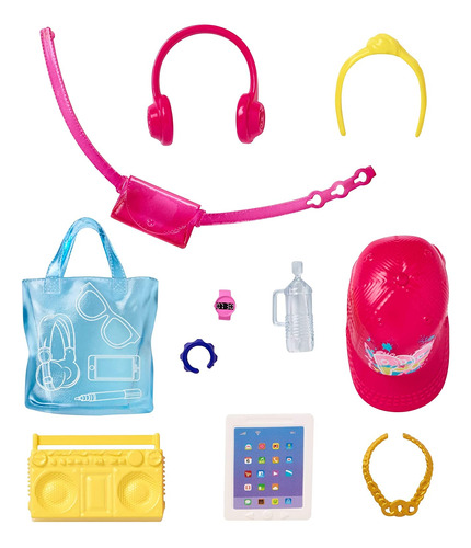 Paq Accesorios Para Muñecas Boombox Auriculares Tablet Bolso