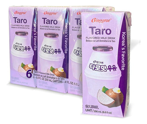 Binggrae Leche Sabor Taro 6 Pzas