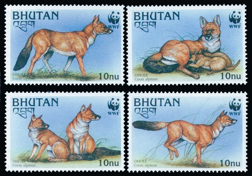 Fauna - Wwf - Bután 1997 - Serie Mint - Yv 1188-91