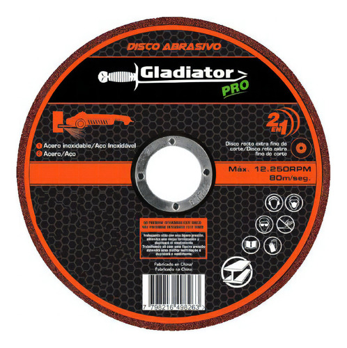 Disco De Corte 350 Mm 14 Pulgadas Gladiator - Dac535032 Color Negro