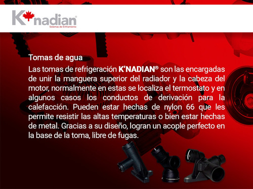Toma Agua Aluminio 2 Pernos Elite L6 4.1l 74 K-nadian