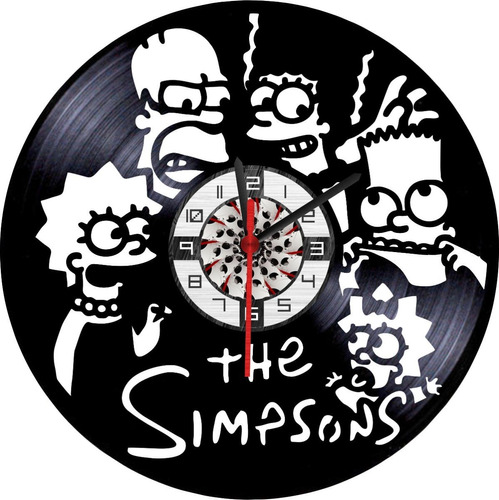 Reloj En Vinilo Lp/ Vinyl Clock Los Simpsons Cartoons