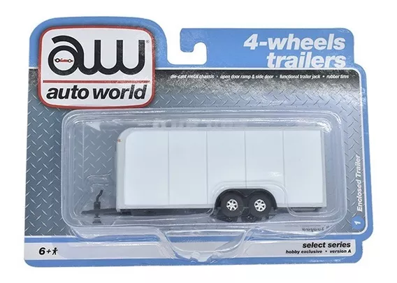 Remolque Trailer Cerrado Blanco Escala 1:64 Autoworld Nuevo