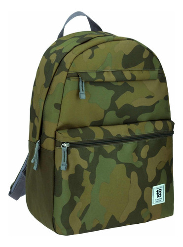 Mochila Colors 1818 Juvenil Unisex Grande Verde Camuflajeada