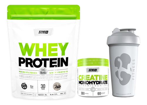 Star Nutrition Combo Whey Protein + Creatina 300gr + Vaso