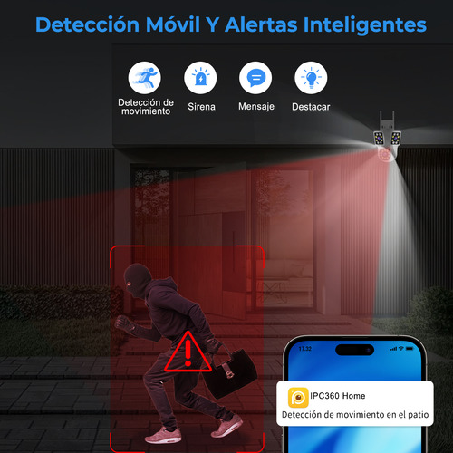 2nlf 12mp Cámara De Seguridad Exterior WiFi Inalambricas 3 Lentes 3 Pantallas Zoom Digital 10x Audio Bidireccional