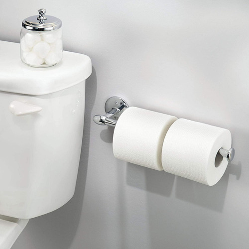 Portarrollo De Papel Para Baño O Cocina Metalico Plateado