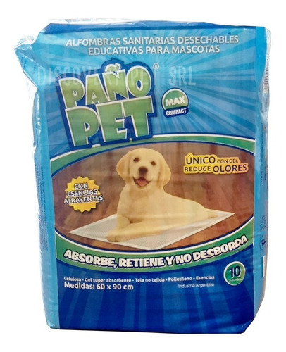 Alfombra Sanitaria Max Compact Mascotas X 10 Ud Paño Pet