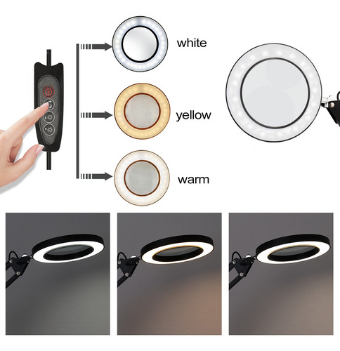 5x Lupa Lámpara De Escritorio Lupa Led Plegable