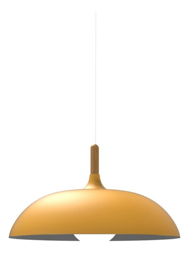 Lámpara De Techo Ilios Innova F  Colgante Macaron Con Madera 40cm Diámetro Color Amarillo Talla N/A