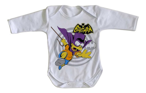 Body Bebê Luxo Homer Simpsons Filho Bart Morcego Super Heroi