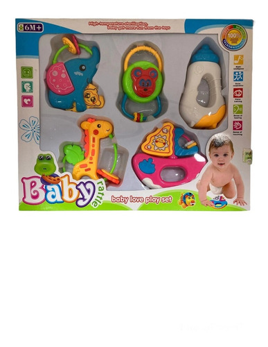 Set De Sonajeros Para Bebe X 5 Unidades Primera Infancia