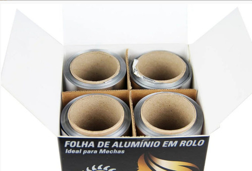 Rolo Papel Alumínio Mechas Luzes Reflexo 12cm X 200 Metros