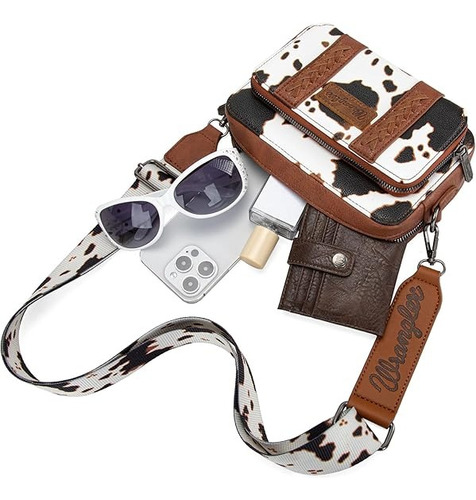 Cartera Deportiva Wrangler Cowgirl A Importada Original Café